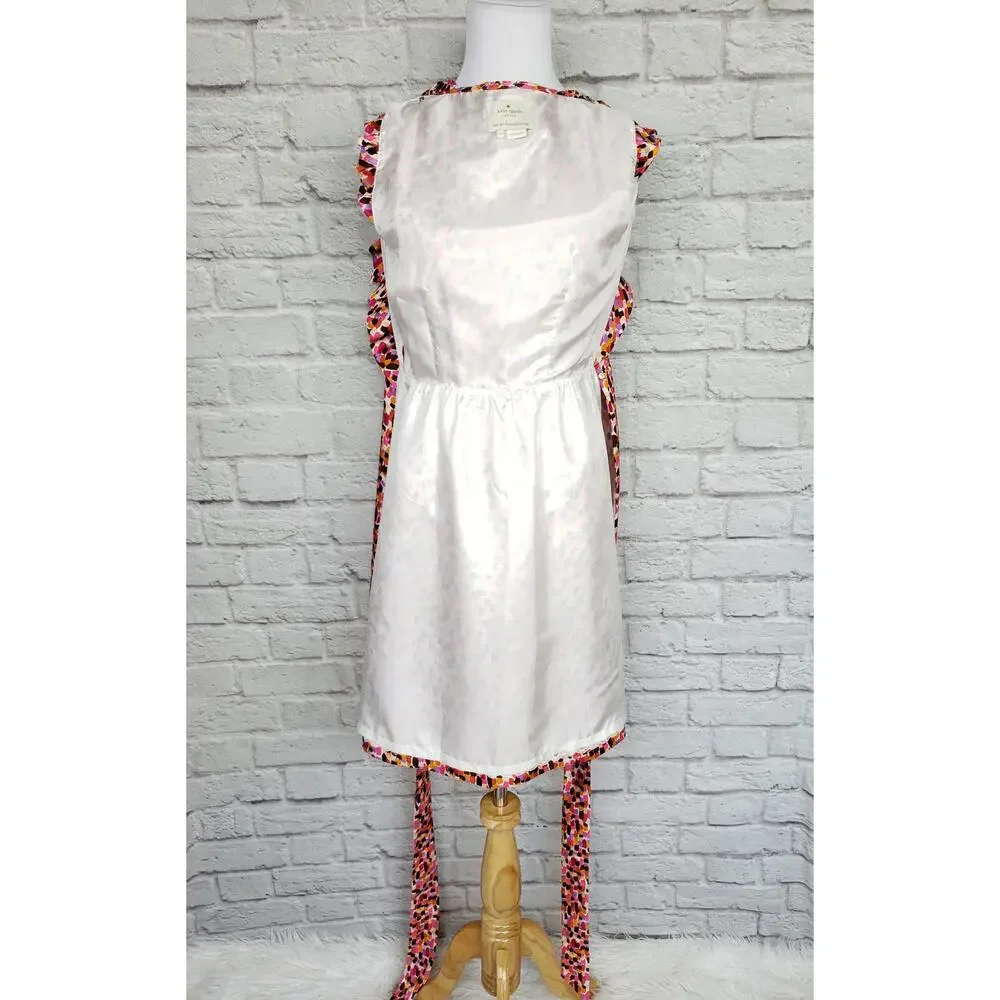 Kate Spade Aubrey Pink Ruffle Silk Wrap Dress Event NYE Going Out Preppy Sz 4